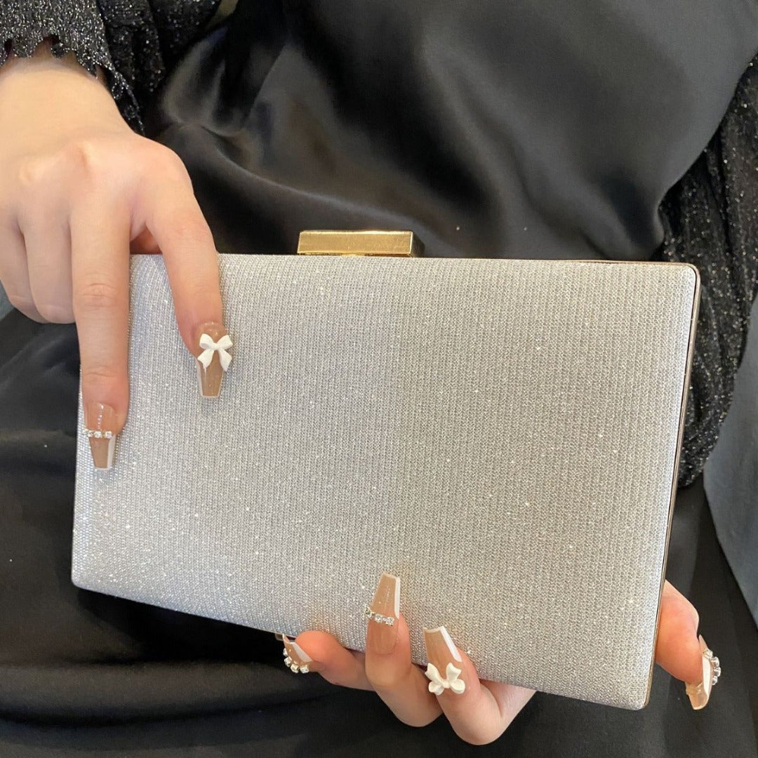 Rhinestone Button-filled Clutch Bag