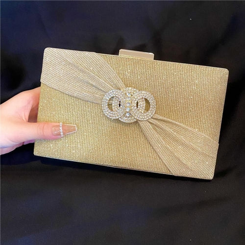 Rhinestone Button-filled  Clutch Bag