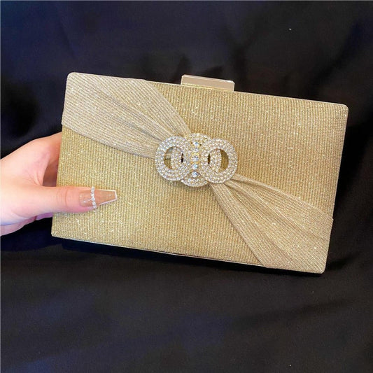 Rhinestone Button-filled  Clutch Bag