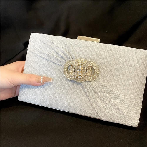 Rhinestone Button-filled  Clutch Bag