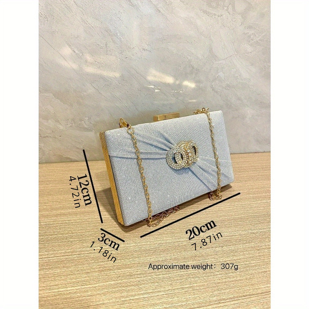 Rhinestone Button-filled  Clutch Bag